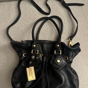 Marc By Marc Jacobs Black Leather Classic Q Drawstring Purse